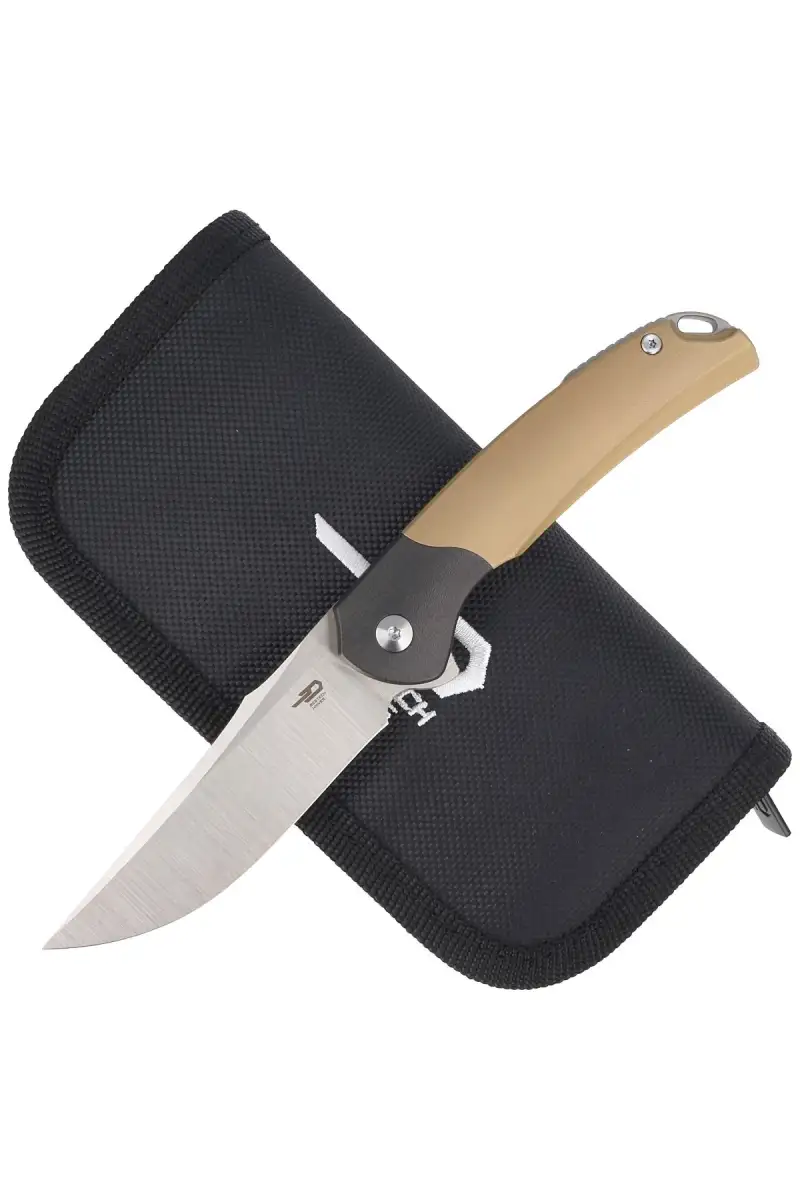 Nóż składany Bestech Supernova Gold Titanium/Black Zirconium, Satin M390 (BT2111C)