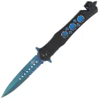 Nóż składany ratowniczy Decor Habitat Third Black/Blue Aluminium, Blue P/S 420 (TH-H0815A)