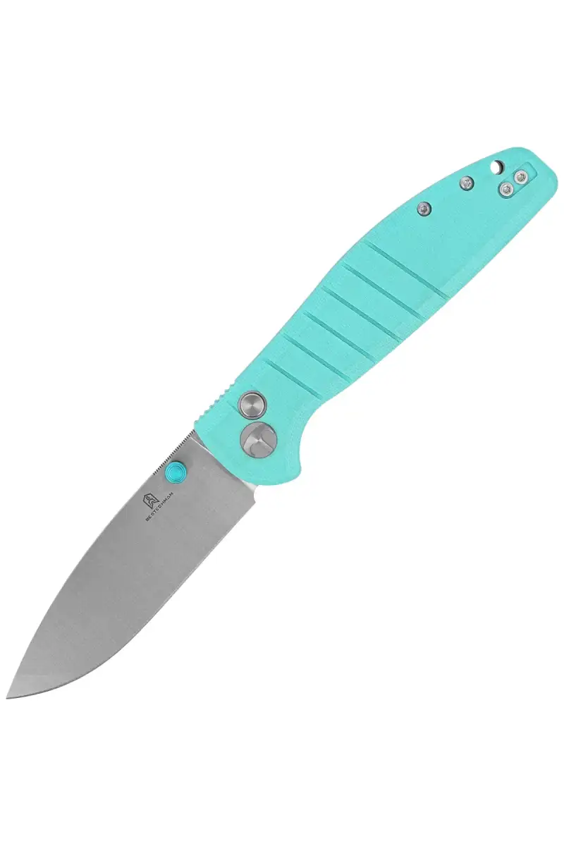 Nóż składany Bestechman Goodboy Tiffany Blue G10, Satin / Stonewashed D2 by Keanu Alfaro (BMK04B)