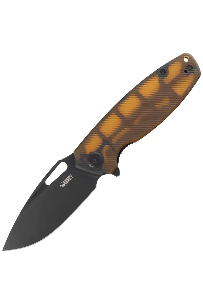 Nóż składany Kubey Tityus Ultem, Black Stonewashed D2 (KU322M)