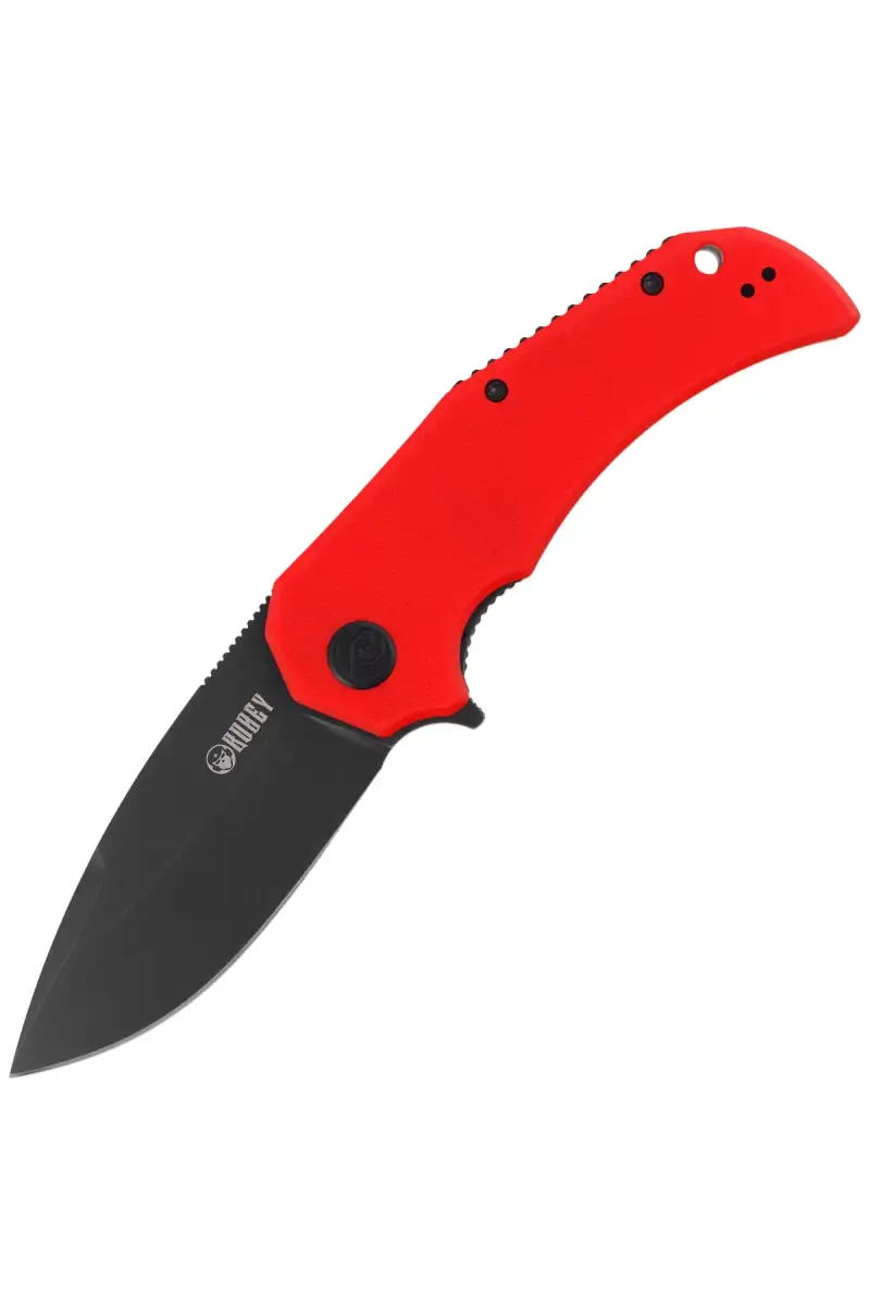 Nóż składany Kubey Bravo One Drop Point Red G10, Blackwashed AUS-10 by Mikkel Willumsen (KU319E)