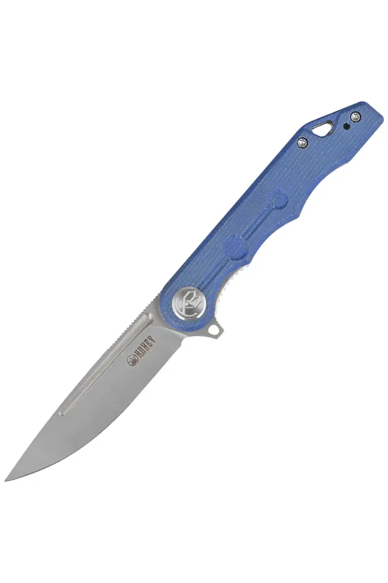 Nóż składany Kubey Mizo Blue Micarta, Bead Blasted AUS-10 by Tiguass (KU312O)