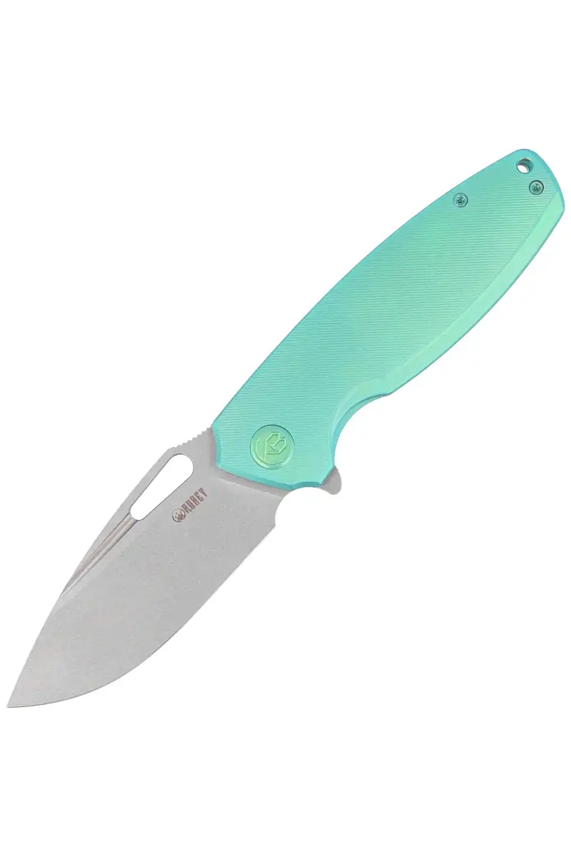 Nóż składany Kubey Tityus Green Titanium, Bead Blasted 14C28N (KB360B)