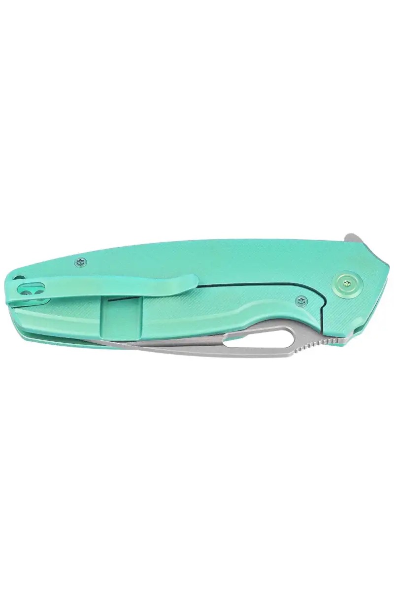 Nóż składany Kubey Tityus Green Titanium, Bead Blasted 14C28N (KB360B)