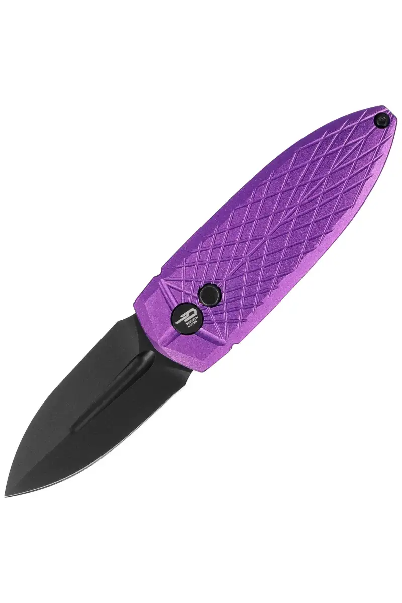 Nóż składany Bestech QUQU Purple Aluminium, Black DLC 14C28N by Gogo (BG57B-5)