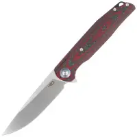 Nóż składany Bestech Ascot Red Carbon Fiber/G10, Satin D2 (BG19F)