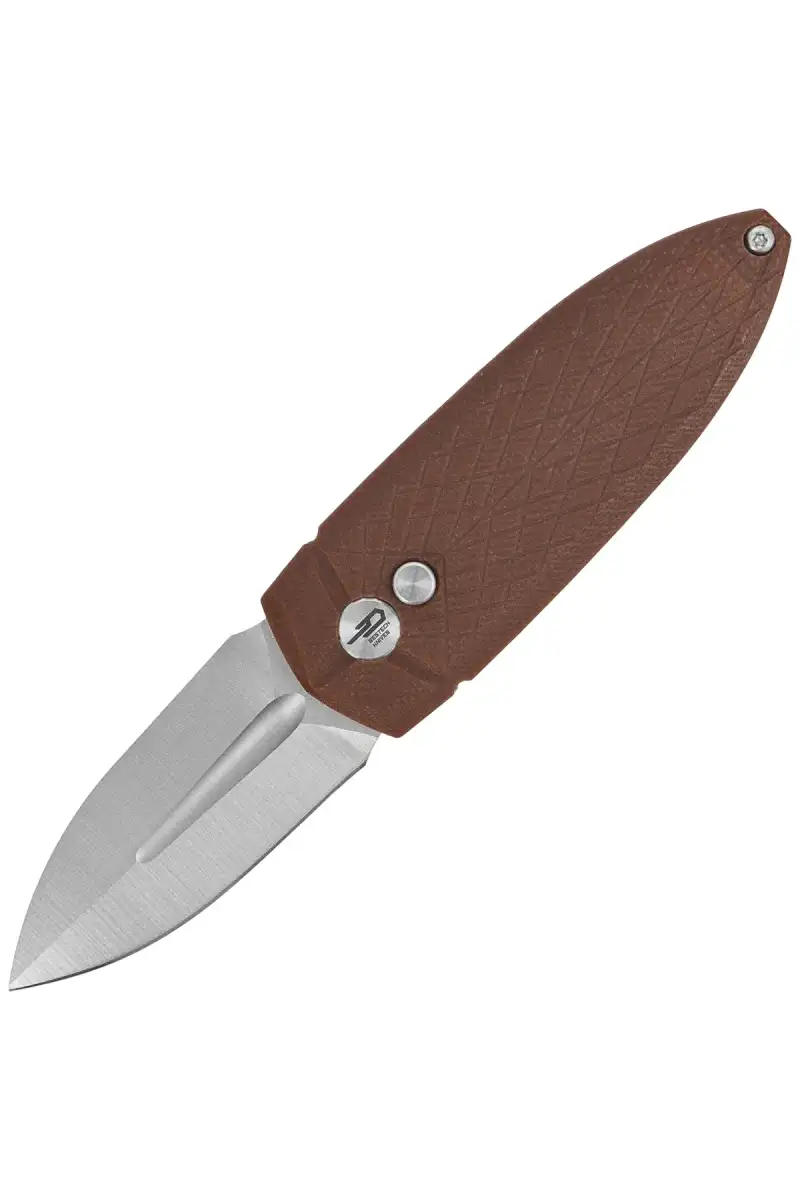 Nóż składany Bestech QUQU Brown G10, Satin 14C28N by Gogo (BG57A-3)
