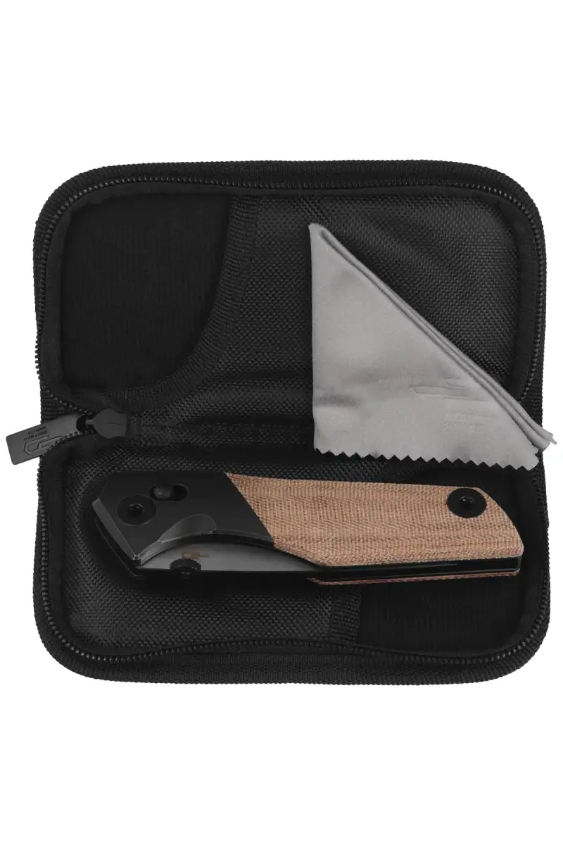 Nóż składany Bestech Cetus Bronze Black Titanium / Natural Canvas Micarta, Black PVD / Satin M390 by Poltergeistworks (BT2304B)