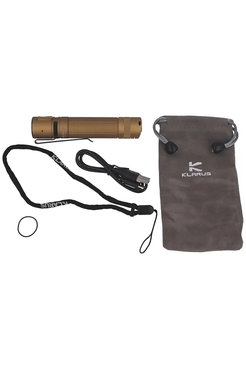 Latarka Klarus 1600lm, 18650 / 3600mAh Deep Carry Pocket Light (E2 DESERT TAN)