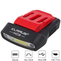 Latarka z sensorem Klarus 100lm, 500mAh Visor Clip Motion Lamp White/Red LED (HC3)