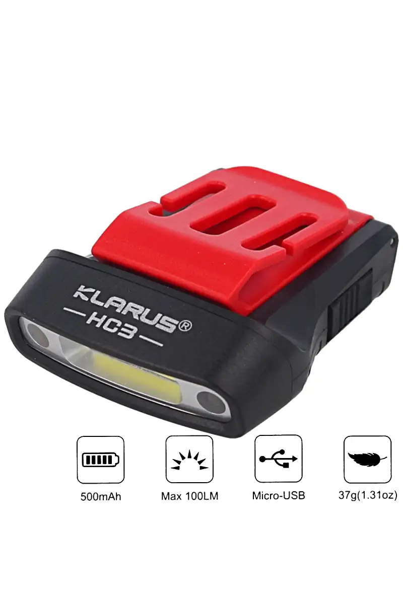 Latarka z sensorem Klarus 100lm, 500mAh Visor Clip Motion Lamp White/Red LED (HC3)