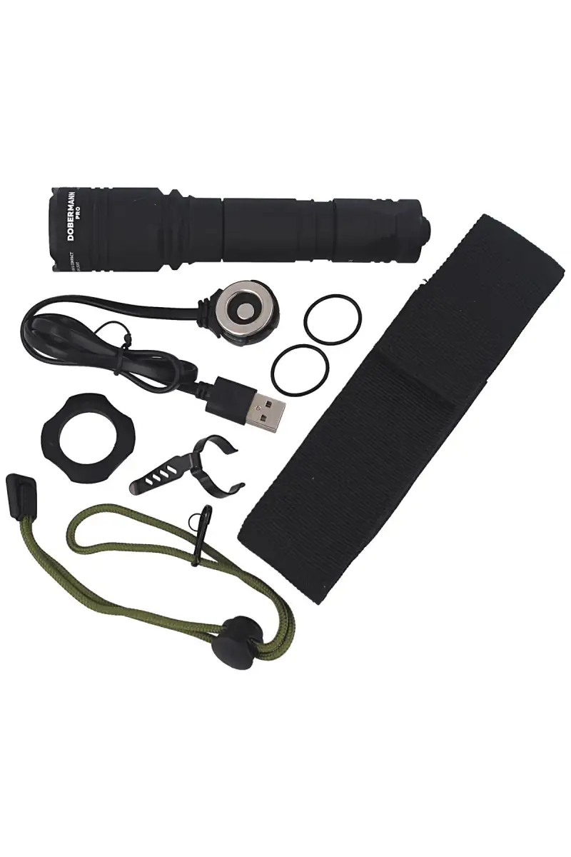 Latarka Armytek Dobermann Pro Magnet USB, Warm, 1400lm, 18650 Li-Ion / 3500mAh (F07501W)