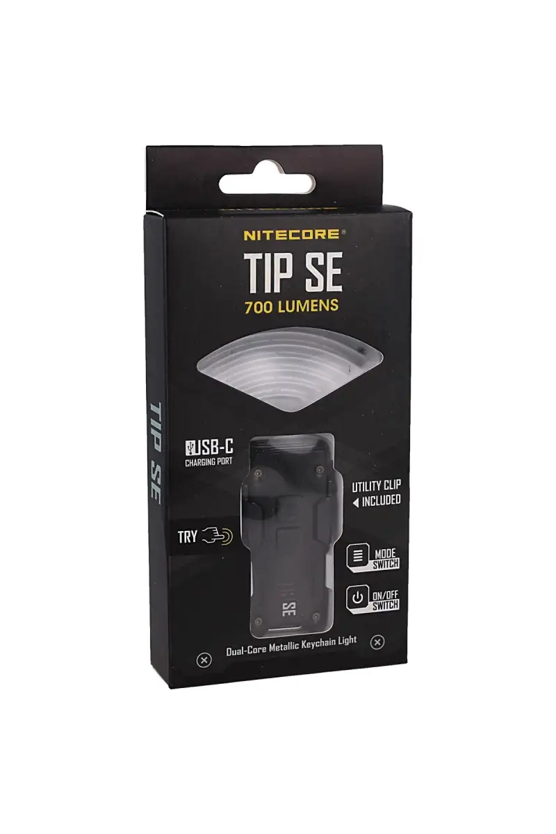 Latarka brelok NiteCore 700lm, Li-ion Battery / 500mAh (TIP SE BLACK)