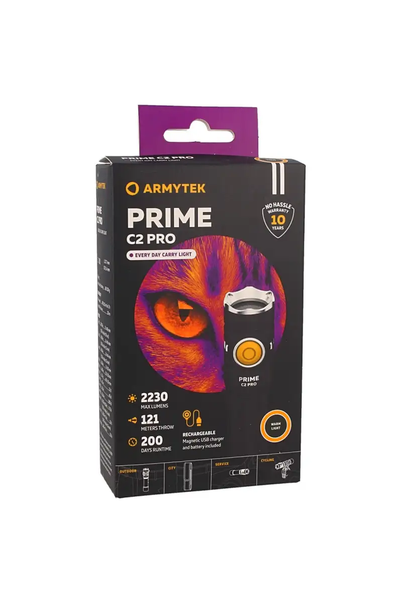 Latarka Armytek Prime C2 Pro Magnet USB, Warm, 2230lm, 18650 Li-Ion / 3500mAh (F08101W)