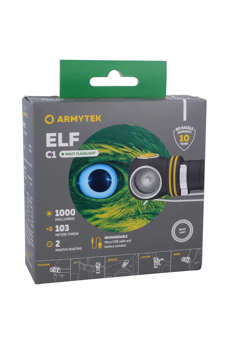 Latarka Armytek Elf C1 Micro-USB, White, 1000lm, 18350 Li-Ion / 900mAh (F05002C)