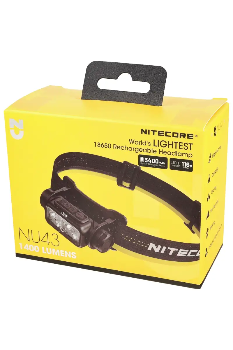 Latarka czołowa NiteCore NU43 1400 lm, World's Lightest Headlamp