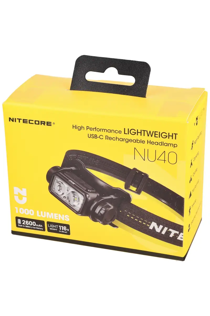 Latarka czołowa NiteCore NU40 1000 lm, USB-C