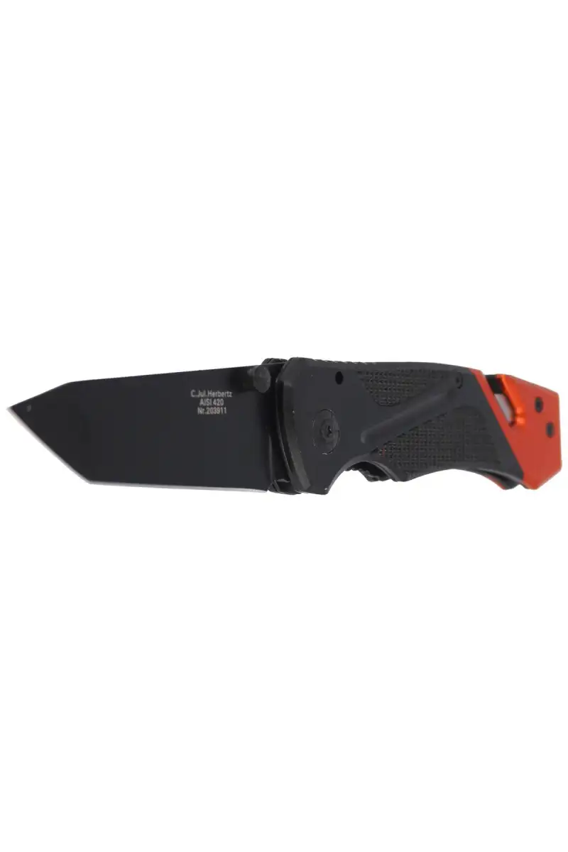 Nóż ratowniczy Herbertz Solingen Black / Red Aluminium, Epoxy Coated (203911)