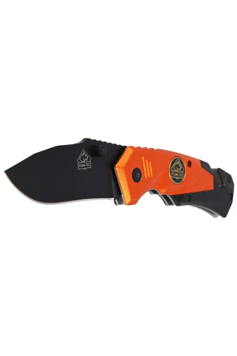 Nóż składany ratowniczy Puma Solingen Black / Orange Aluminium, Black Coated (333811)