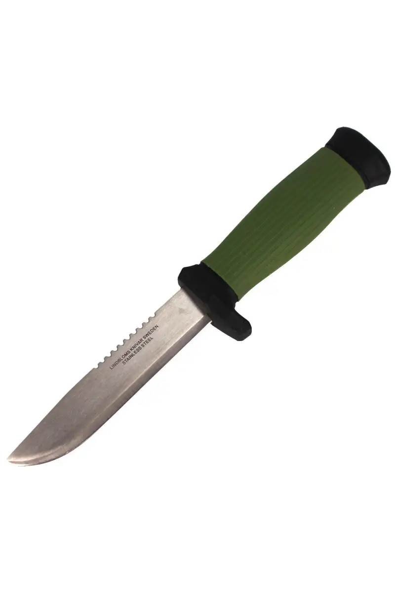 Nóż Lindbloms Myśliwski / Wędkarki Olive Rubber, Stainless Steel (4000)