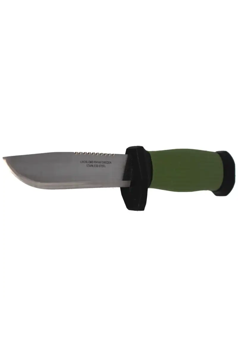 Nóż Lindbloms Myśliwski / Wędkarki Olive Rubber, Stainless Steel (4000)