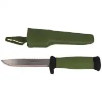 Nóż Lindbloms Myśliwski / Wędkarki Olive Rubber, Stainless Steel (4000)