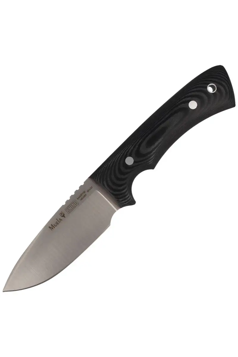 Nóż Muela Full Tang Black Micarta, Satin 14C28N (RHINO-9M)