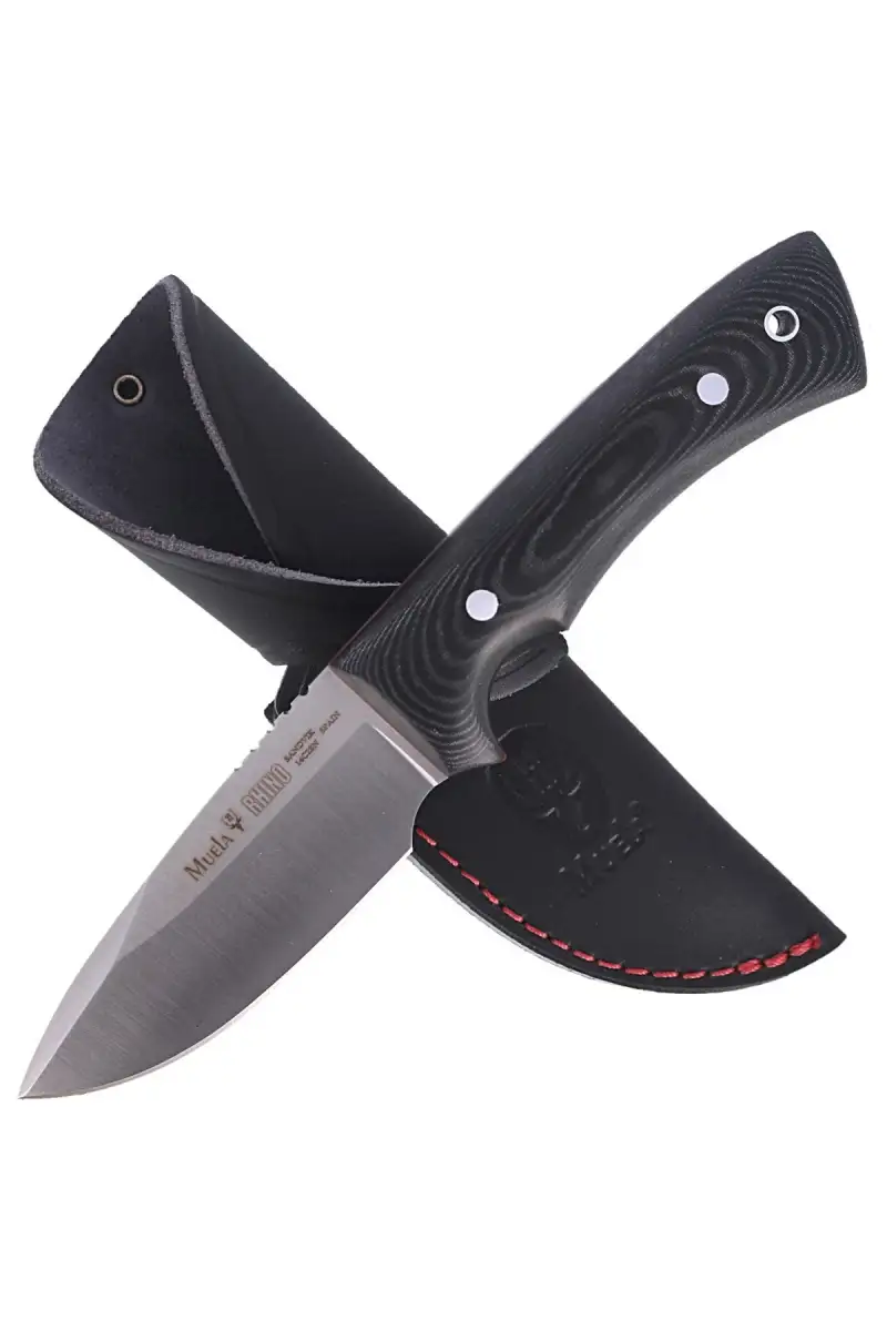Nóż Muela Full Tang Black Micarta, Satin 14C28N (RHINO-9M)