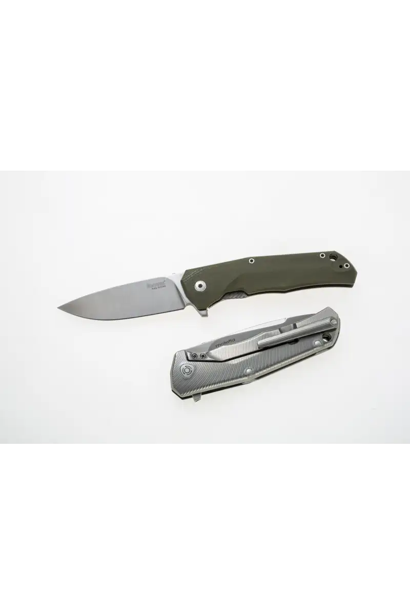 Nóż składany LionSteel T.R.E. G10 Green, Stone Washed Blade (TRE GGR)