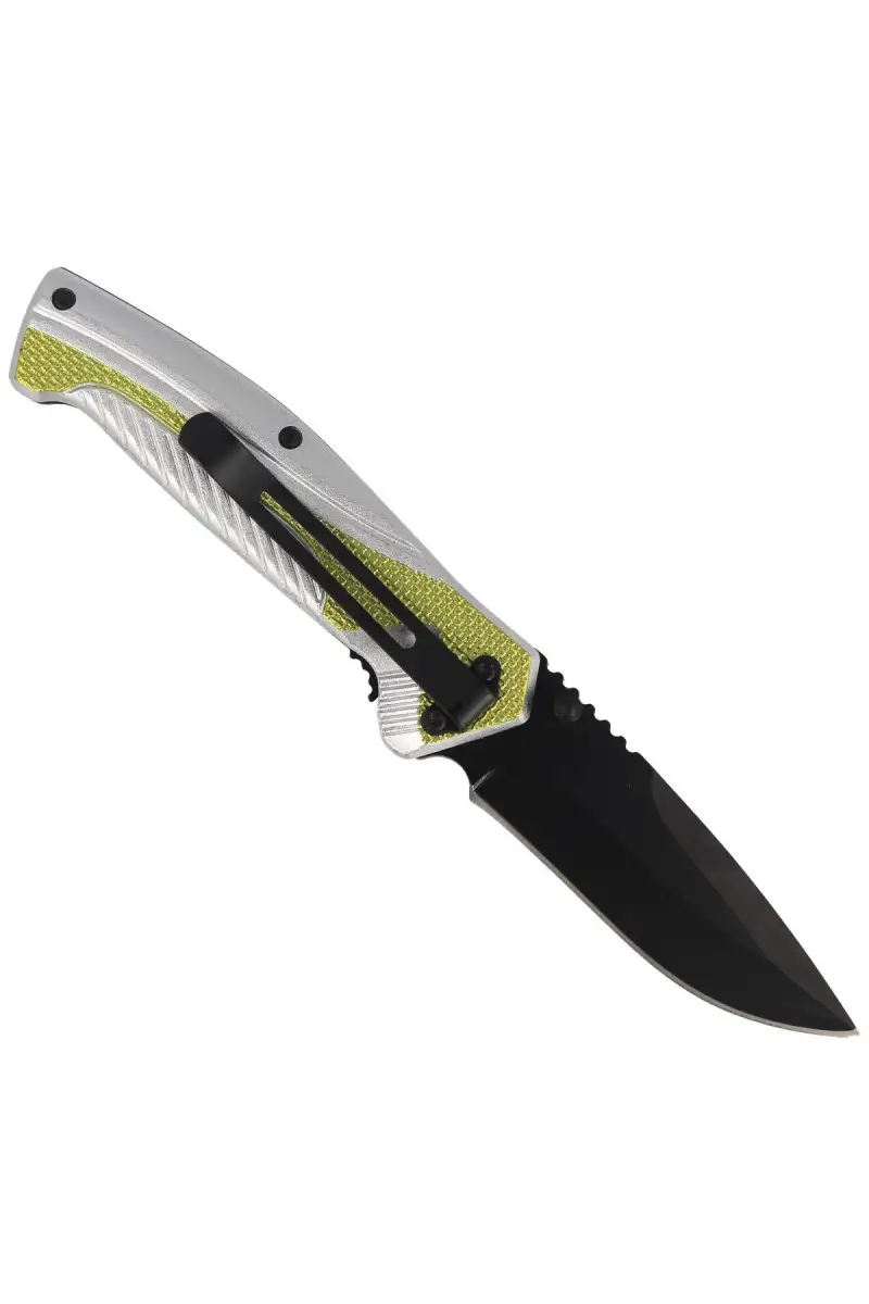 Nóż składany Herbertz Solingen Hit Green / Silver Aluminium, Black Blade (566311)