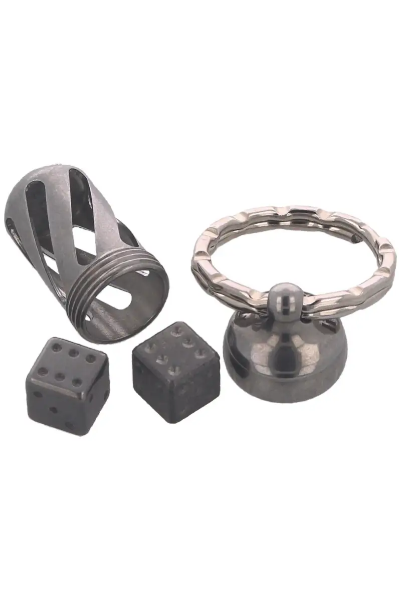 Brelok z kośćmi Lionsteel Acorn Dice, Steel (DD IN)