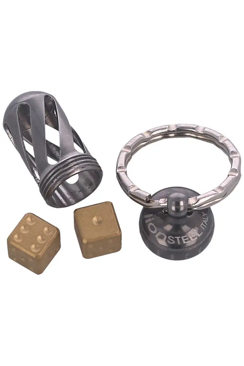 Brelok z kośćmi Lionsteel Acorn Dice, Brass (DD OT)
