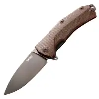 Nóż składany LionSteel KUR G10 Brown, Black Stone Washed (KUR BBR)