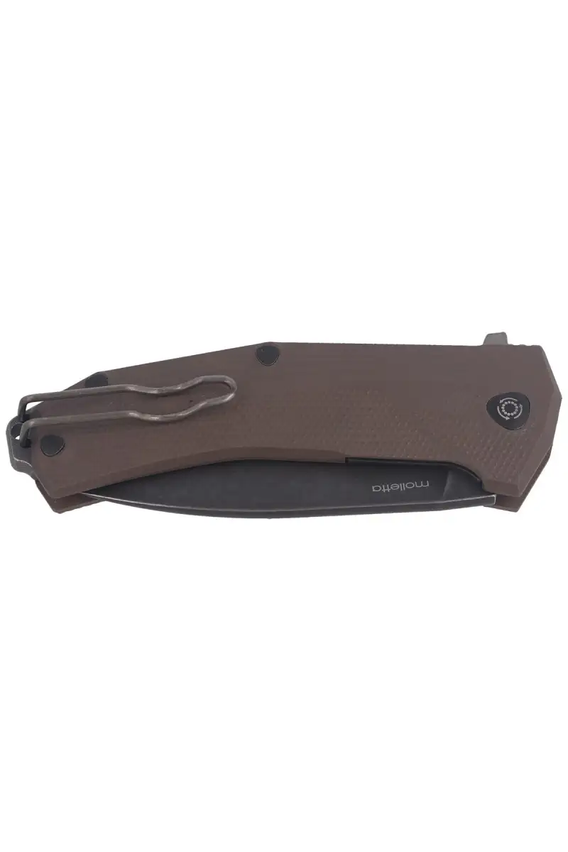 Nóż składany LionSteel KUR G10 Brown, Black Stone Washed (KUR BBR)