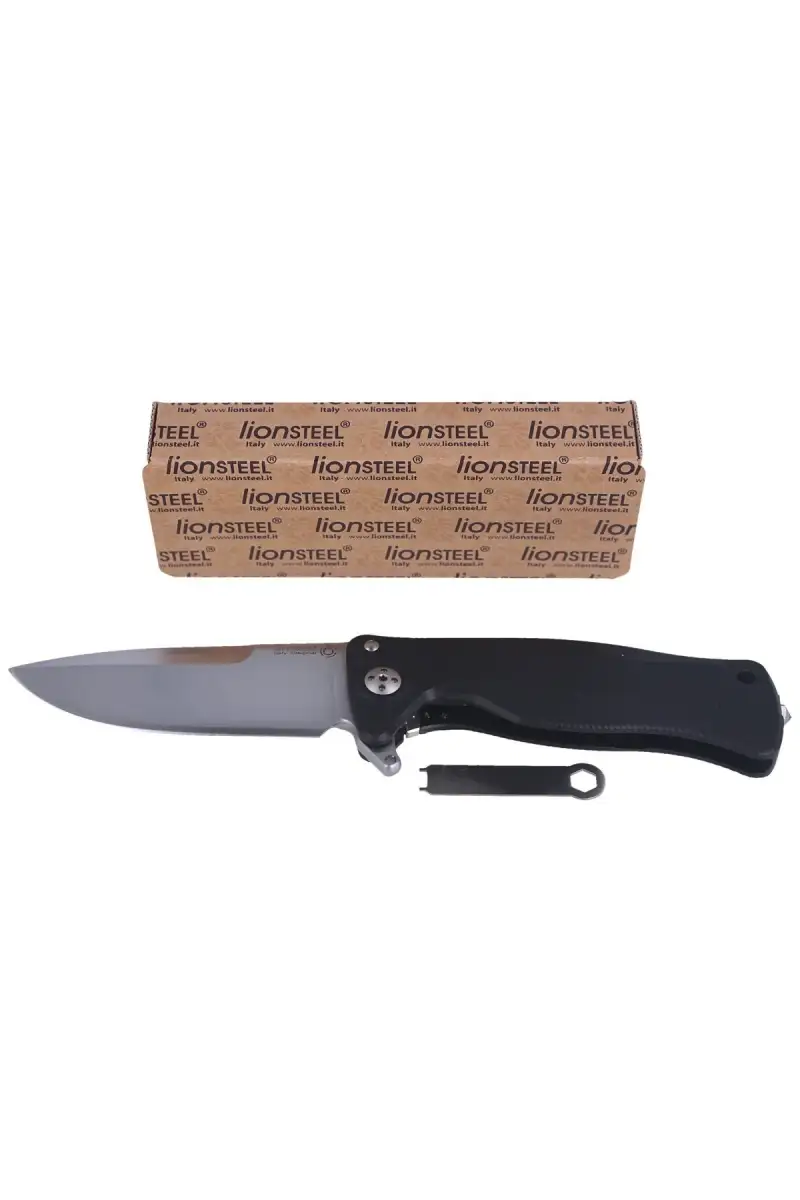 Nóż składany LionSteel SR11A Black Aluminum, Satin Sleipner by Molletta (SR11A BS)