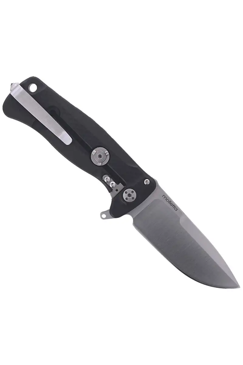 Nóż składany LionSteel SR22A Black Aluminum, Satin Sleipner by Molletta (SR22A BS)