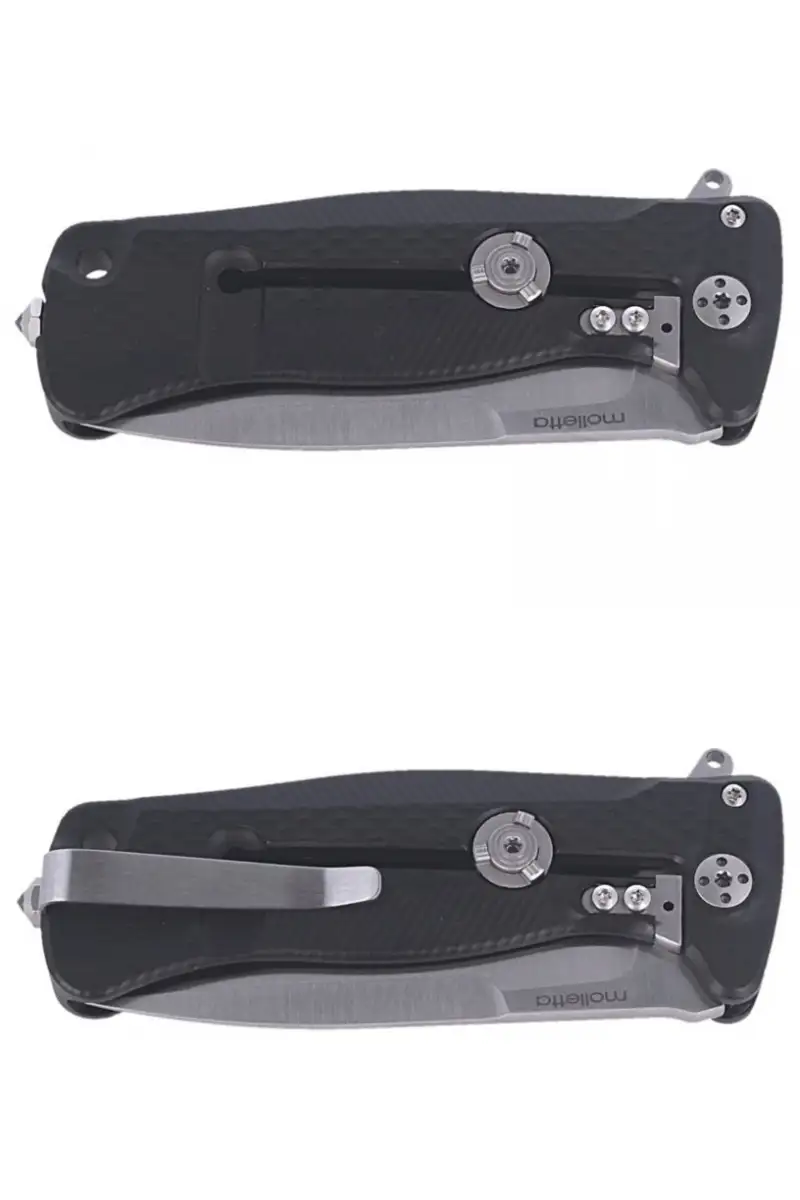 Nóż składany LionSteel SR22A Black Aluminum, Satin Sleipner by Molletta (SR22A BS)