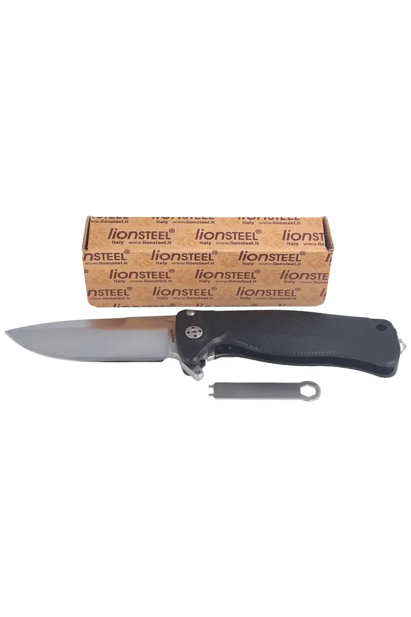 Nóż składany LionSteel SR22A Black Aluminum, Satin Sleipner by Molletta (SR22A BS)