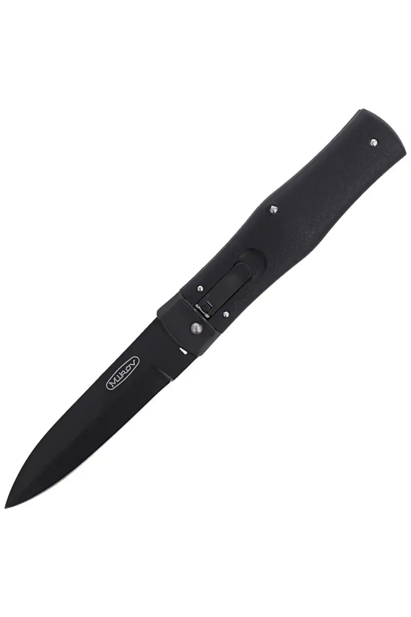 Nóż sprężynowy Mikov Predator Blackout Black ABS, Black DLC N690 (241-BH-1/BKP)