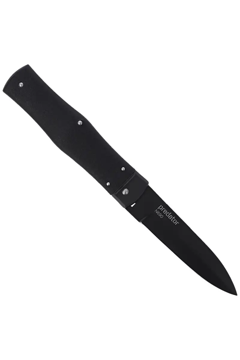 Nóż sprężynowy Mikov Predator Blackout Black ABS, Black DLC N690 (241-BH-1/BKP)