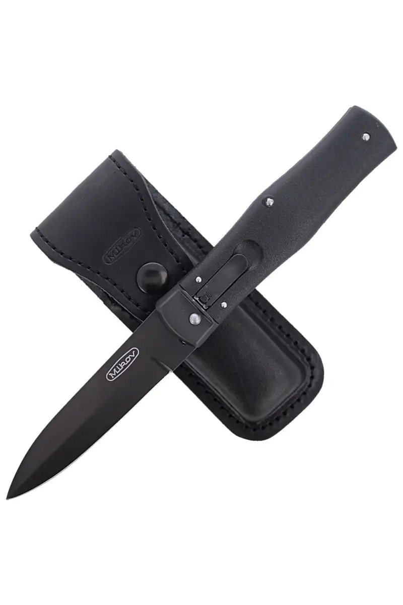 Nóż sprężynowy Mikov Predator Blackout Black ABS, Black DLC N690 (241-BH-1/BKP)