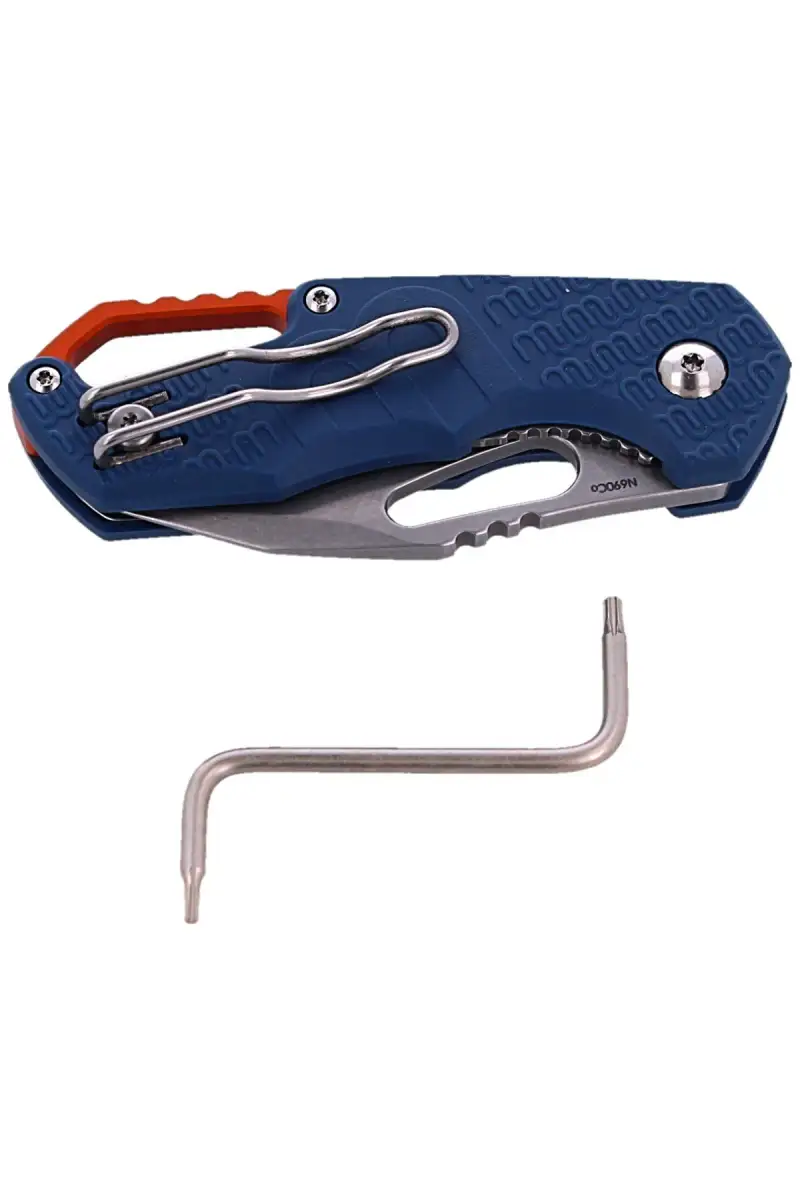 Nóż składany MKM Isonzo Clip Point Blue FRN, Stonewashed N690 by Jesper Voxnæs (MK FX03-3PBL)