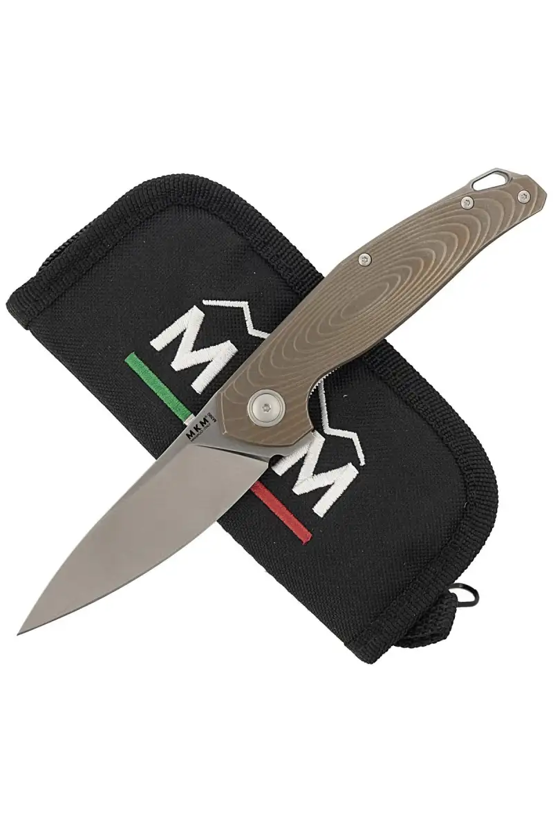 Nóż składany MKM Goccia Bronze Stonewashed Titanium, Satin M390 by Jens Ansø (MKGC-TBR)