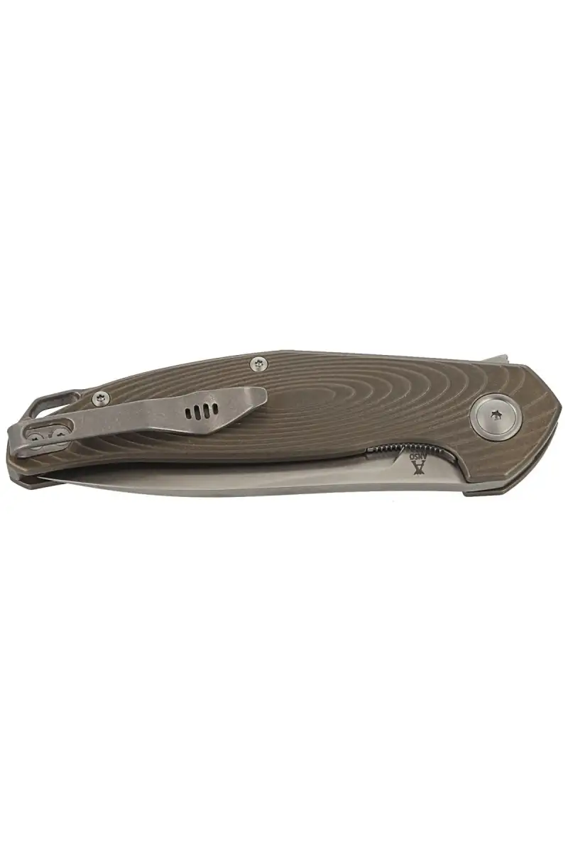 Nóż składany MKM Goccia Bronze Stonewashed Titanium, Satin M390 by Jens Ansø (MKGC-TBR)
