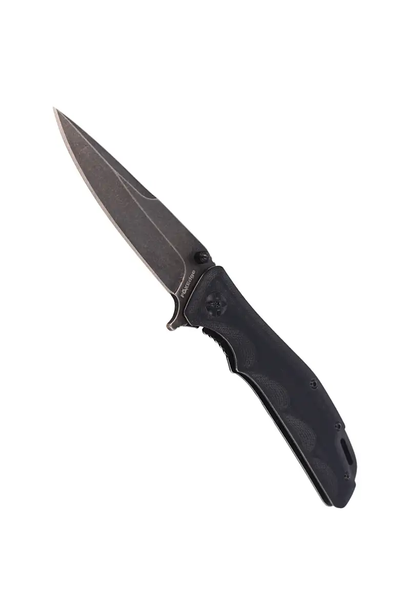 Nóż składany FoxEdge Mandatory Fun G10 Black, Stone Washed PVD by Russ Kommer (FE-024)