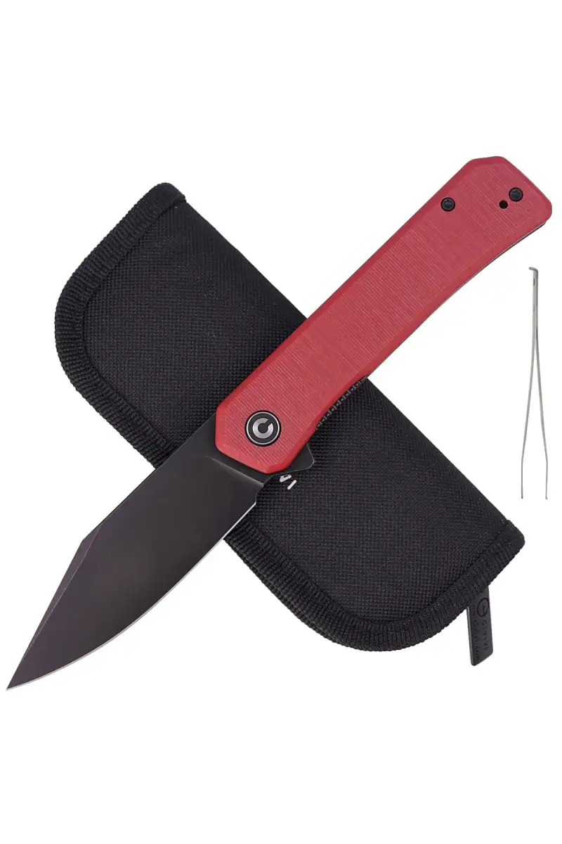 Nóż składany CIVIVI Relic Burgundy G10, Black Stonewashed Nitro-V (C20077B-2)