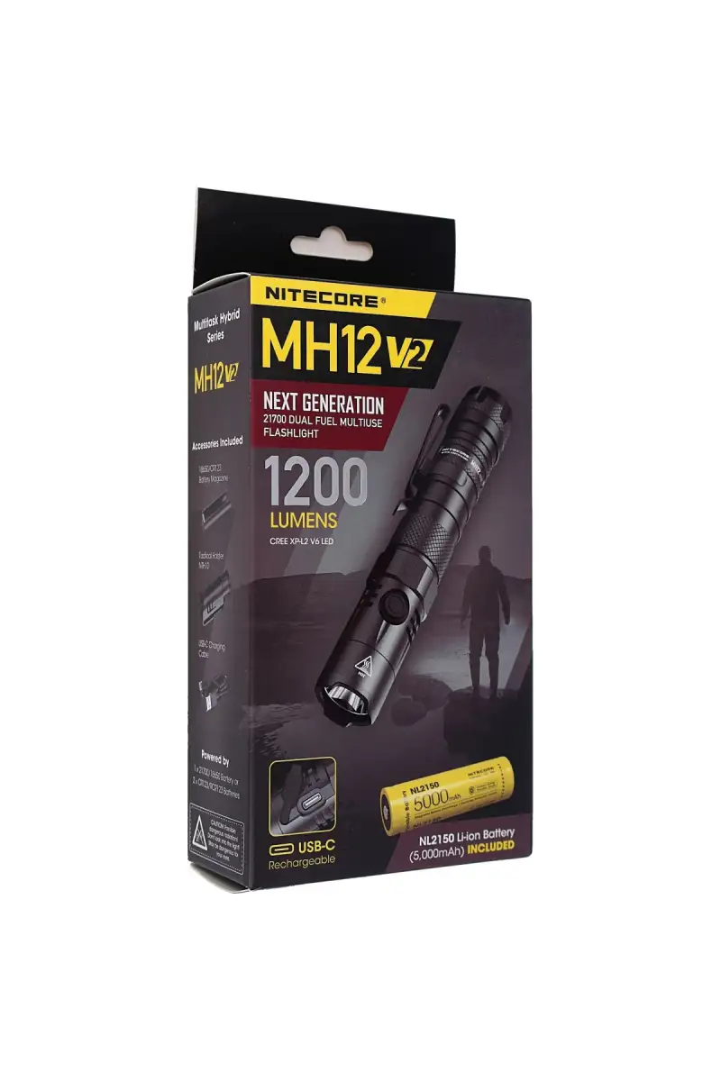 Latarka NiteCore MH12 V2 1200 lm, MultiTask Hybrid z uchwytem