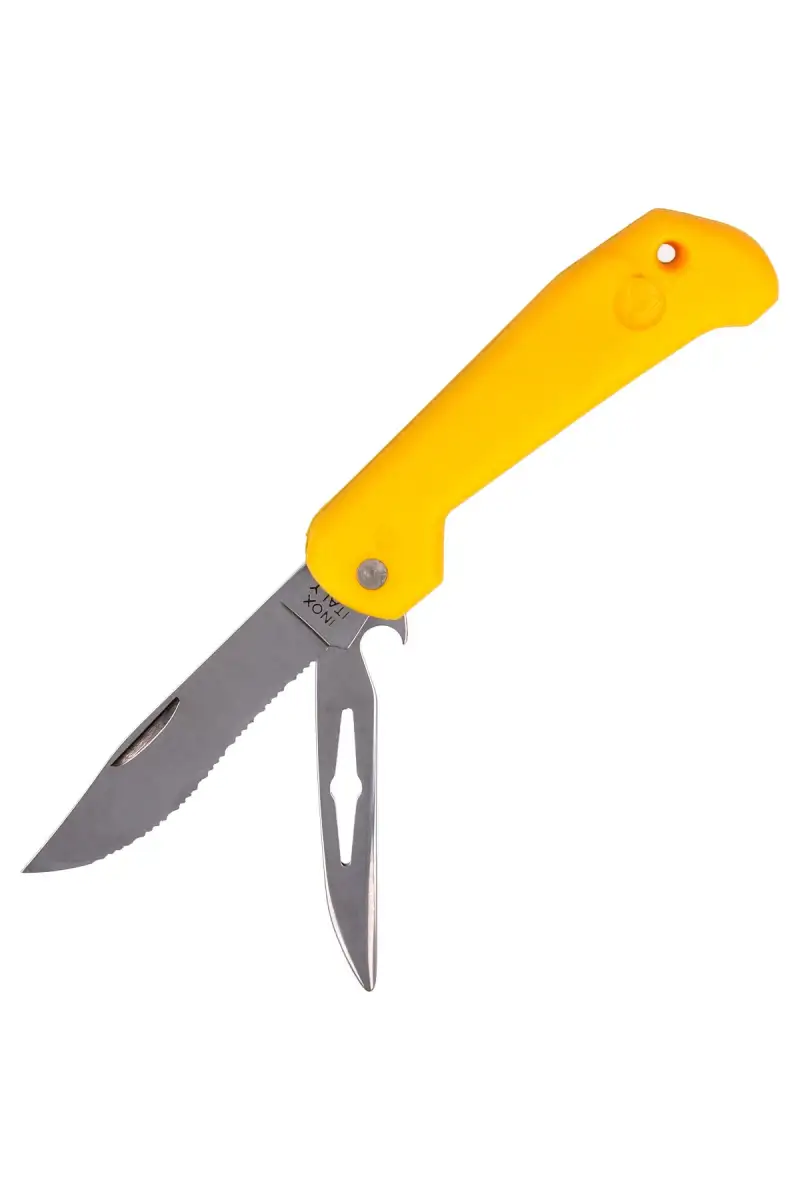 Nóż składany żeglarski MAC Marine B91/5 Yellow PP, Mirror W 1.4028 (MC B915.Y)