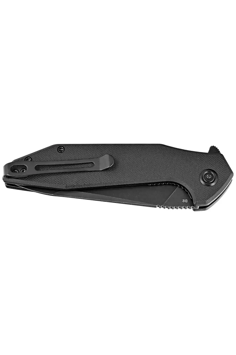 Nóż składany Kubey Nova Black G10, Black Stonewashed D2 (KU117B)