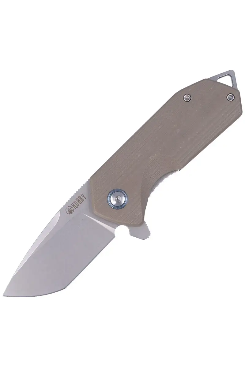 Nóż składany Kubey Knife Campe, Tan G10, Sandblast D2 (KU203C)